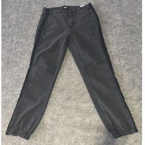 Paige Elastic Zipper Ankle Jeans Women's Size 27 Black Denim‎